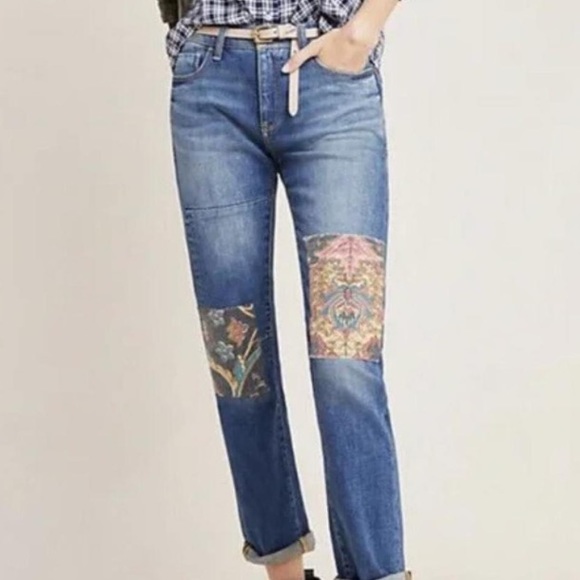 Anthropologie Denim - Anthropologie Pilcro Tapestry Patchwork Boyfriend Jean